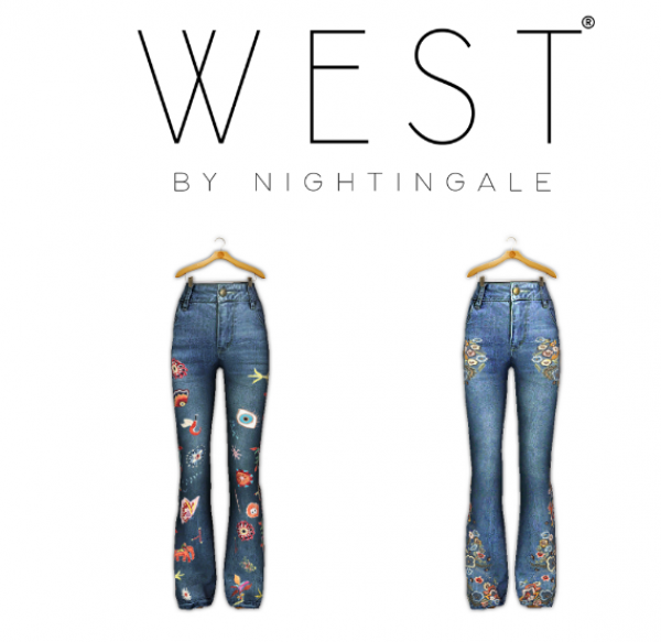 Camouflage Top and Flare Jeans Embroidered Pants by simsfinds - The Sims 2 Custom Content