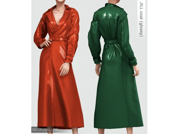 Alpha Belaloallure Jill coat glossy - The Sims 4 Custom Content