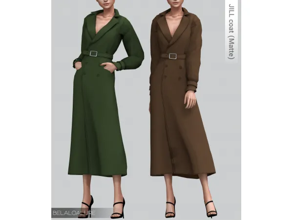 Alpha Belaloallure Jill coat matte - The Sims 4 Custom Content