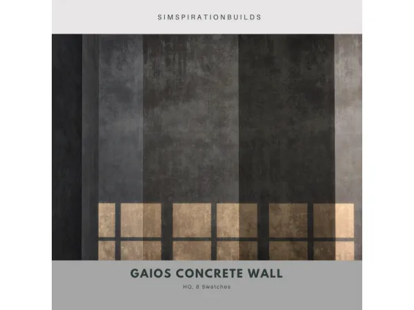 Alpha Gaios Concrete Walls x2 - The Sims 4 Custom Content
