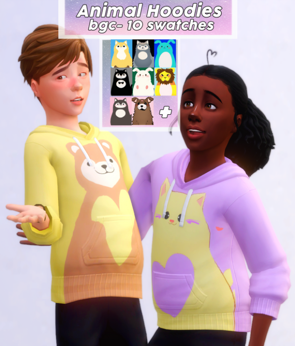 Maxis Match Animal Hoodies (bgc) by simsfinds - The Sims 4 Custom Content