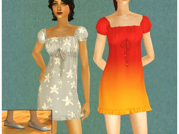 EP12 No Shirt Dress Barefeet - The Sims 2 Custom Content
