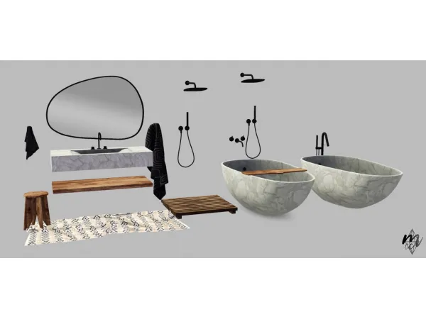 novvvas Wabi Sabi Bathroom - The Sims 3 Custom Content