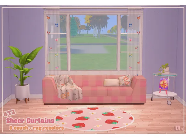 4t2 Sheer Curtains Couch Rug Recolors - The Sims 2 Custom Content
