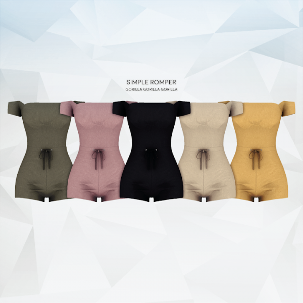 Alpha Simple Romper by simsfinds - The Sims 4 Custom Content