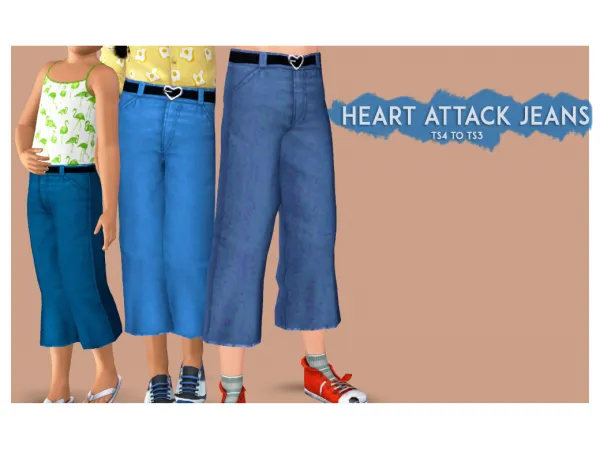4T3 Heart Attack Jeans - The Sims 3 Custom Content