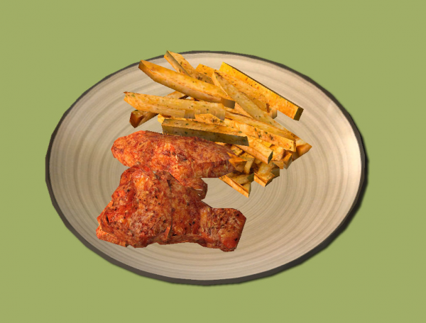 Chicken Wings with Fries Food for by simsfinds - The Sims 2 Custom Content