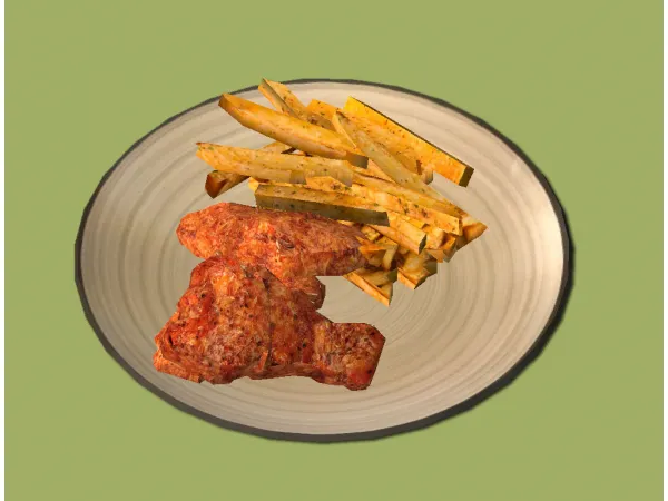 Chicken Wings with Fries Food for - The Sims 2 Custom Content