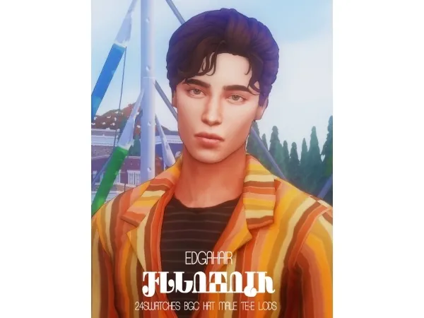Maxis Match EDGA HAIR EDGA HAIR V2 by [JNY] - The Sims 4 Custom Content