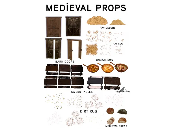 Alpha Medieval Props Auditore by Natalia - The Sims 4 Custom Content