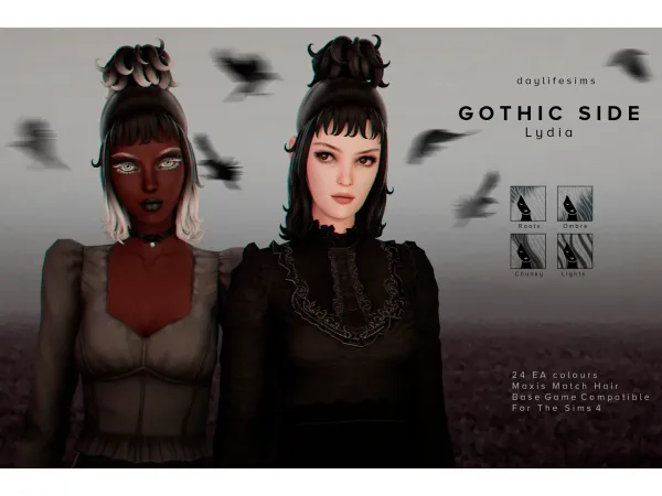 Maxis Match GOTHIC SIDE SET Lydia by simsfinds - The Sims 4 Custom Content