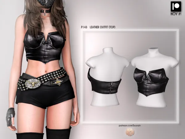 Alpha LEATHER OUTFIT P143 P144 (NOV 12) tr by busratr - The Sims 4 Custom Content