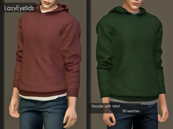 Alpha Hoodie with tshirt - The Sims 4 Custom Content