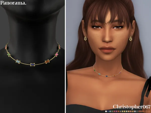 Alpha Panorama NECKLACE by christopher067 - The Sims 4 Custom Content
