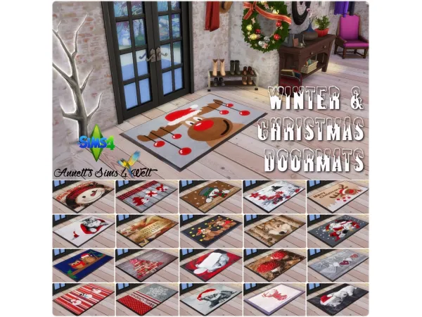 Mix Winter Christmas Doormats by Annett's Sims 4 Welt ASW - The Sims 4 Custom Content