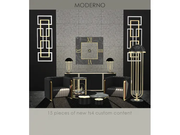 Alpha KHD Moderno Set by Kerrigan House Designs - The Sims 4 Custom Content