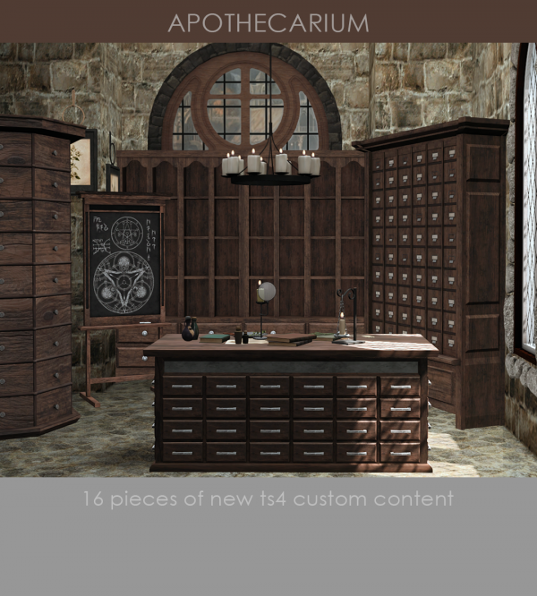 Alpha KHD Apothecarium Set by kerriganhouse - The Sims 4 Custom Content
