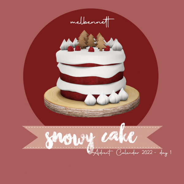 Mix Advent Calendar 2022 1 Snowy Cake by melbennett - The Sims 4 Custom Content