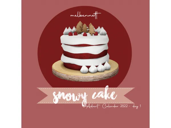 Mix Advent Calendar 2022 1 Snowy Cake - The Sims 4 Custom Content