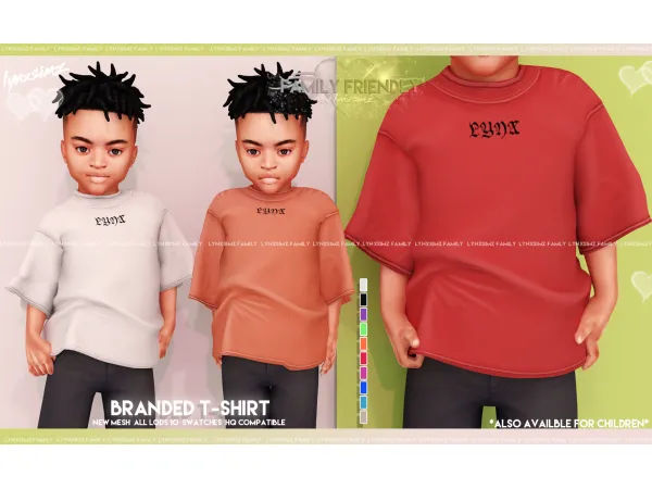 Alpha Branded T Shirt Toddler by LYNXsimz Family - The Sims 4 Custom Content