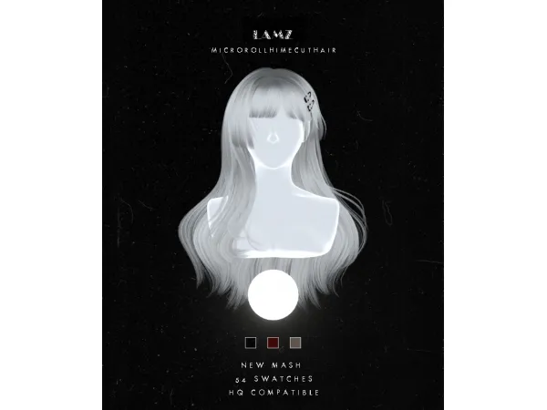 Alpha Micro Roll Himecut Hair by LAMZ - The Sims 4 Custom Content