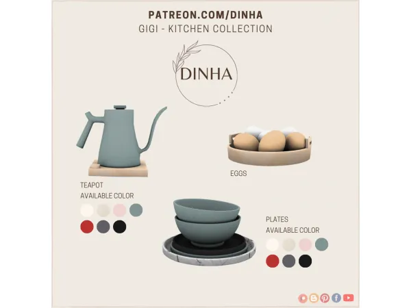 Alpha Gigi Kitchen Collection - The Sims 4 Custom Content