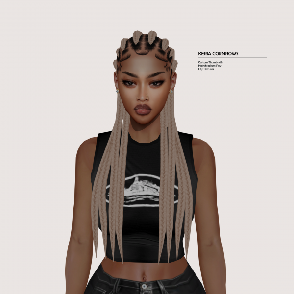 Maxis Match KERIA CORNROWS by simsfinds - The Sims 4 Custom Content