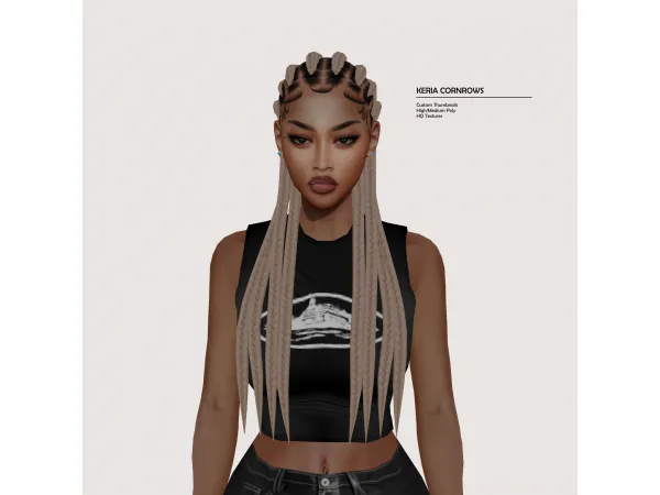Maxis Match KERIA CORNROWS by BADDDIESIMS - The Sims 4 Custom Content