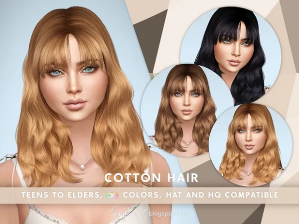 Alpha Cotton hair NOW FREE (2 styles) by sonyasims - The Sims 4 Custom Content