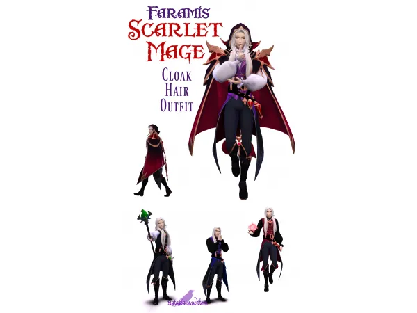 Maxis Match Scarlet Mage Faramis Auditore by Natalia - The Sims 4 Custom Content