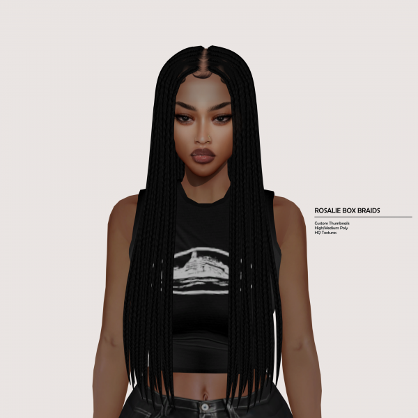 Maxis Match ROSALIE BOX BRAIDS by simsfinds - The Sims 4 Custom Content