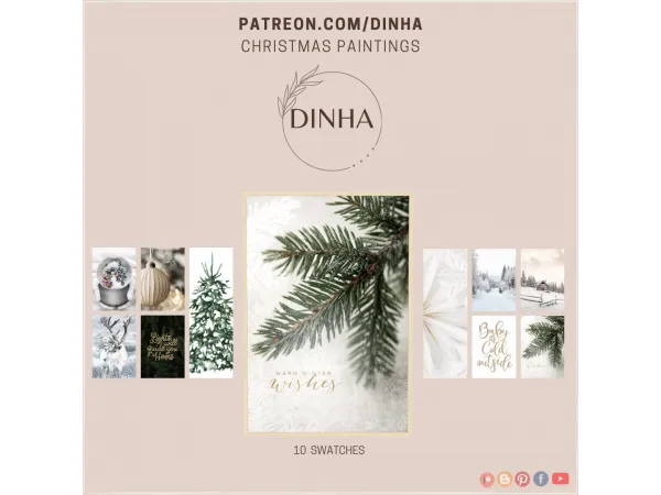 Alpha Christmas paintings - The Sims 4 Custom Content