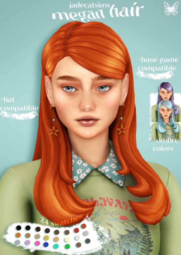 Maxis Match MEGAN HAIR by simsfinds - The Sims 4 Custom Content