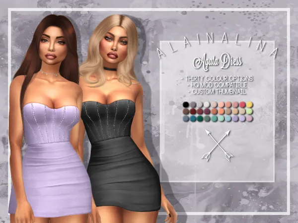 Maxis Match Agata Dress - The Sims 4 Custom Content