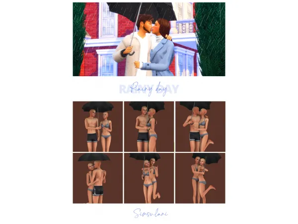 Mix 310 Pose Pack Rainy Day FREE by Simsulani - The Sims 4 Custom Content
