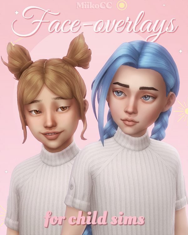 Maxis Match Face overlays for children and toddlers by simsfinds - The Sims 4 Custom Content