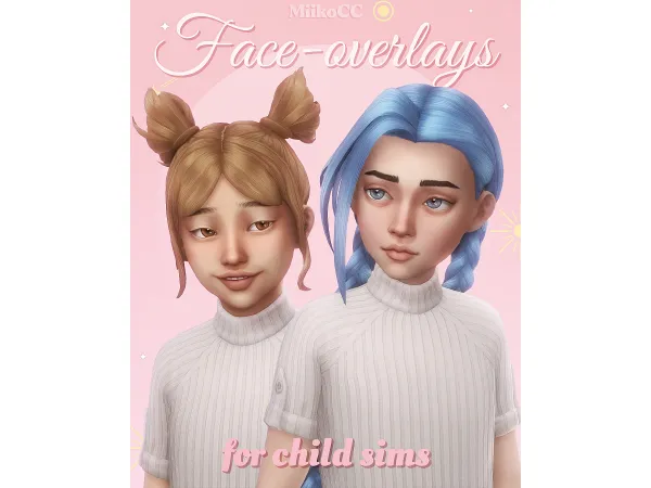 Maxis Match Face overlays for children and toddlers by Miiko - The Sims 4 Custom Content