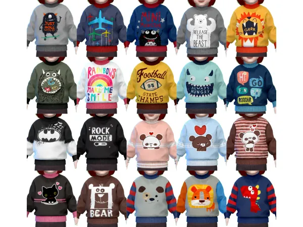 Alpha gorillax3 Turtleneck Sweater Toddler - The Sims 4 Custom Content