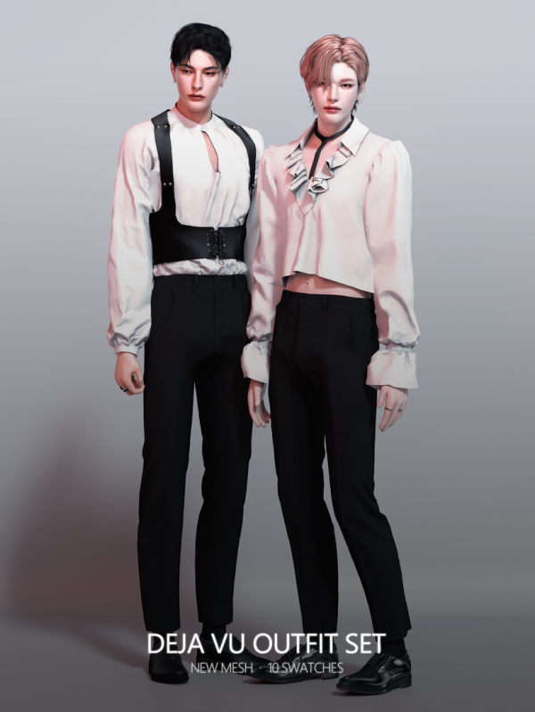 Alpha Deja Vu Outfit Set by simsfinds - The Sims 4 Custom Content