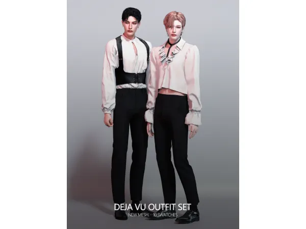 Alpha Deja Vu Outfit Set by RONA_SIMS - The Sims 4 Custom Content