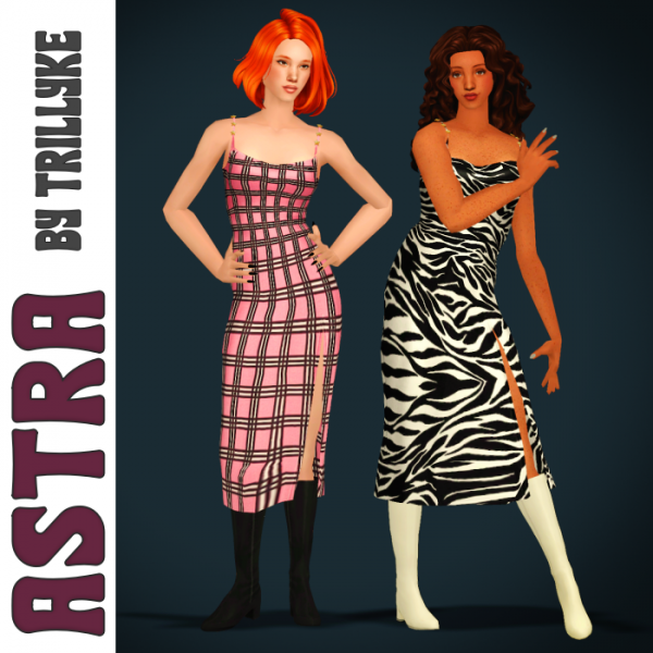 Trillykes Astra Dress by simsfinds - The Sims 2 Custom Content