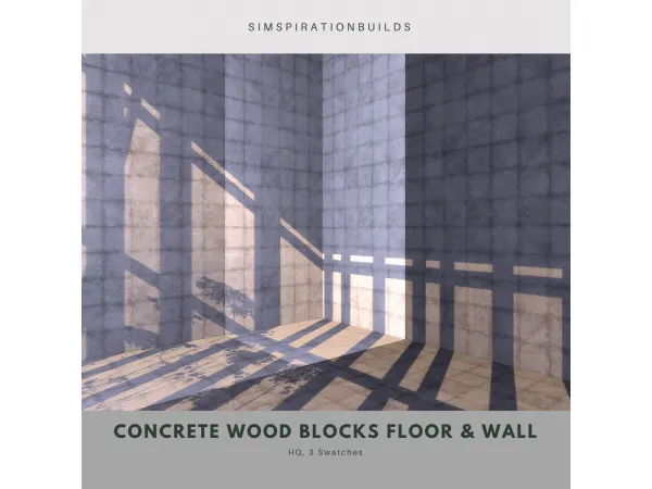 Mix Concrete Wood Blocks Walls Floors by SimspirationBuilds - The Sims 4 Custom Content