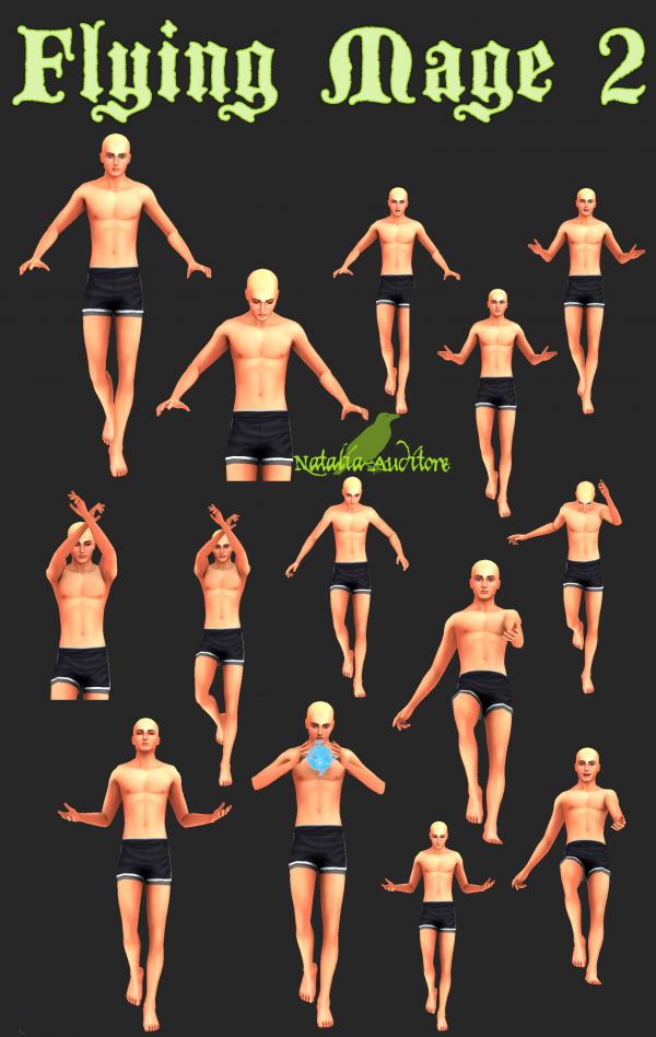 Mix Flying Mage posepack 2 Auditore by simsfinds - The Sims 4 Custom Content