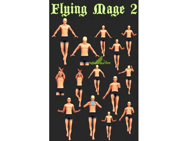 Mix Flying Mage posepack 2 Auditore by Natalia - The Sims 4 Custom Content