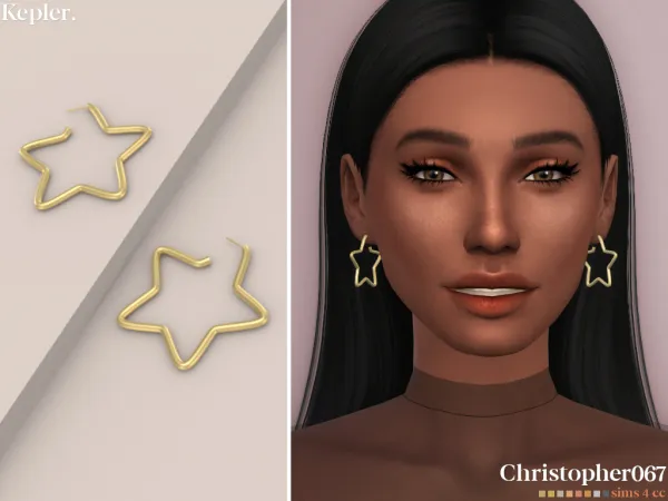 Alpha KEPLER EARRINGS by simsfinds - The Sims 4 Custom Content