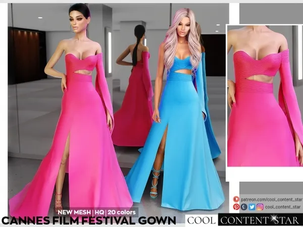 Alpha Cannes Film Festival Gown cool_content_star - The Sims 4 Custom Content