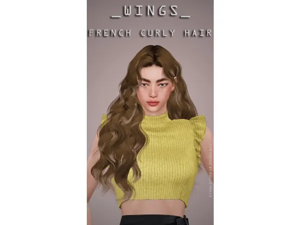Wings Elegant Medium Long Curly Hair ER0908 4t3 - The Sims 3 Custom Content