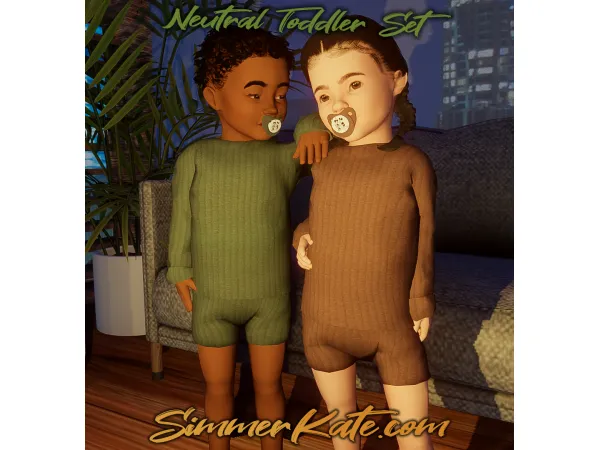 Alpha Neutral Toddlers Outfit - The Sims 4 Custom Content