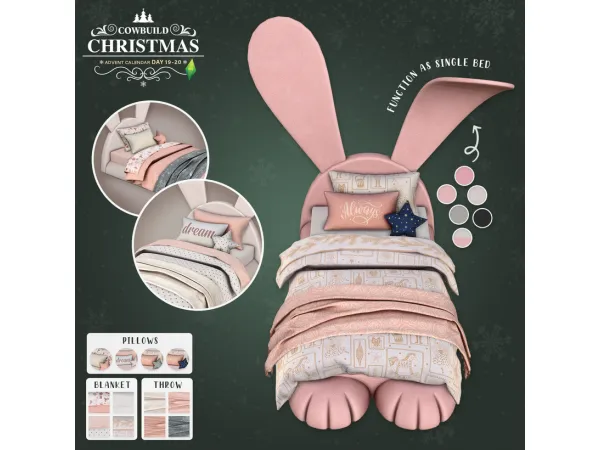 Alpha MrBunny Bed by Cowbuild - The Sims 4 Custom Content