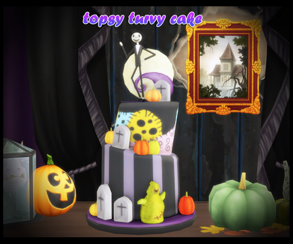 Maxis Match TOPSY TURVY CAKE by simsfinds - The Sims 4 Custom Content